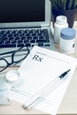 Medicine doctor`s working table Royalty Free Stock Photo