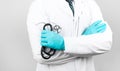 Medicine doctor with stethoscope in hand.Healthcare and medical concept Royalty Free Stock Photo