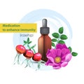 A medicine from a dogrose for increase of immunity. isolated image.