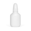 Medicine dropper plastic bottle with nose drops. front view.