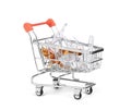 Medicine drug and pill in shopping cart Royalty Free Stock Photo