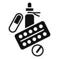 Medicine drugs icon, simple style