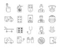 Medicine, equipment, doctors, medicines, help. Simple icon in trendy line style isolated on white background for web applications