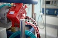 Medicine. Extracorporeal membrane oxygenation. Working ecmo machine in intensive care department. Closeup oxygenator of ECMO