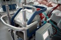 Medicine. Extracorporeal membrane oxygenation. Working ecmo machine in intensive care department. Closeup oxygenator of ECMO. Royalty Free Stock Photo