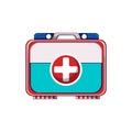 medicine first aid kit cartoon vector illustration