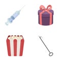 Medicine, food and other web icon in cartoon style.packing, fire icons in set collection.