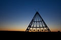 Medicine Hat Teepee at Sunset Royalty Free Stock Photo