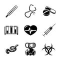 Medicine and health care colorful freehand icons Royalty Free Stock Photo