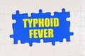 Inside the white puzzles on a blue background it is written - TYPHOID FEVER