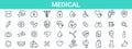 Medicine health icons on isplated background. Medicine and health care icons set. Medical symbols collection. Vector illustration