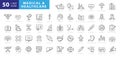 Medicine and Health symbols - minimal thin line web icon set.