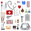 Medicine and health tools medical hospital human service operation healthy care first aid kit vector illustration