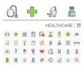 Medicine and healthcare color vector icons