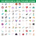 100 medicine and healthcare icons set