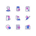 Medicine and healthcare - line design style icons set