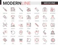 Medicine healthcare line icon vector illustration set, medical health care symbols for mobile apps with hospital Royalty Free Stock Photo
