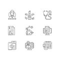 Medicine and healthcare linear icons set Royalty Free Stock Photo