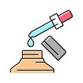 medicine homeopathy liquid dropping from pipette color icon vector illustration