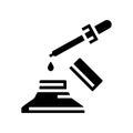 medicine homeopathy liquid dropping from pipette glyph icon vector illustration Royalty Free Stock Photo