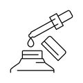 medicine homeopathy liquid dropping from pipette line icon vector illustration Royalty Free Stock Photo