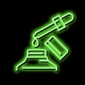 medicine homeopathy liquid dropping from pipette neon glow icon illustration Royalty Free Stock Photo