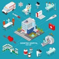 Medicine Hospital Concept Isometric View. Vector Royalty Free Stock Photo