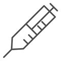 Medicine icon line syringe icon on white background