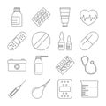 Medicine icon set isolated. Medical collection