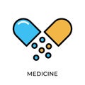 Medicine icon vector illustration. Medicine vector illustration template. Medicine icon design isolated on white background.