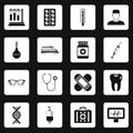 Medicine icons set squares vector