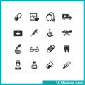 Medicine icons set.