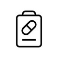 Medicine information list icon design. line art medical healthcare illustration