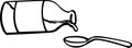 medicine jar and spoon vector illustration Royalty Free Stock Photo