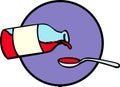 medicine jar and spoon vector illustration Royalty Free Stock Photo