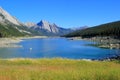 Medicine lake in Jasper national park, Alberta, Canada Royalty Free Stock Photo