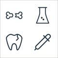 medicine line icons. linear set. quality vector line set such as eyedropper, tooth, medical laboratory Royalty Free Stock Photo