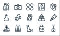 Medicine line icons. linear set. quality vector line set such as nasal spray, inhaler, herbs, mouthwash, ampoule, oil, natural,