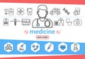 Medicine Line Icons Set Royalty Free Stock Photo