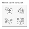 Medicine line icons set