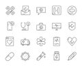 Medicine line vector icon set. Healhcare icon in outline style. Vector illustartion concept Royalty Free Stock Photo