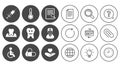 Medicine, medical health and diagnosis icons.