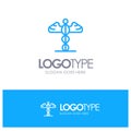 Medicine, Medical, Healthcare, Greece Blue Outline Logo Place for Tagline