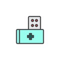 Medicine pack filled outline icon