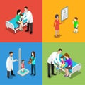 Medicine pediatrician children doctor hospital vector flat 3d