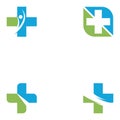 Medicine Pharmacy Health Logo Medical Herbal Plus Icon Health Care Symbol Vector Design. Royalty Free Stock Photo