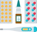 Medicine, pharmacy hospital mini set of drugs Vector illustration Royalty Free Stock Photo