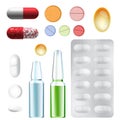 Medicine, pharmacy, hospital set of drugs vector Royalty Free Stock Photo