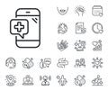 Medicine phone line icon. Mobile medical help sign. Online doctor, patient and medicine. Vector Royalty Free Stock Photo