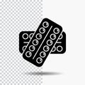 medicine, Pill, drugs, tablet, patient Glyph Icon on Transparent Background. Black Icon